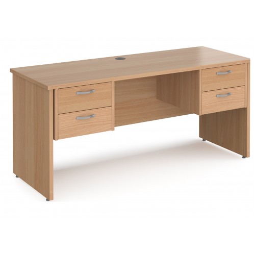 Maestro Panel End 600mm Straight Desk with 2 x Two Drawer Pedestal